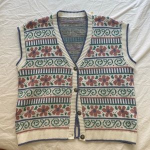 Vintage Sweater Vest Cardigan